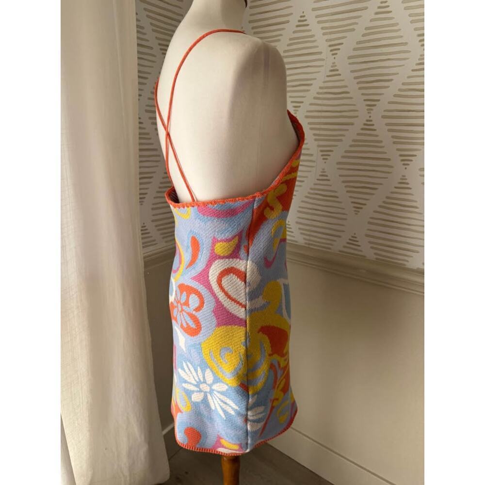 OM Maribetza Women’s Size Large/XL Multicolor Halter Knit Curvy Mini Dress - Picture 4 of 8